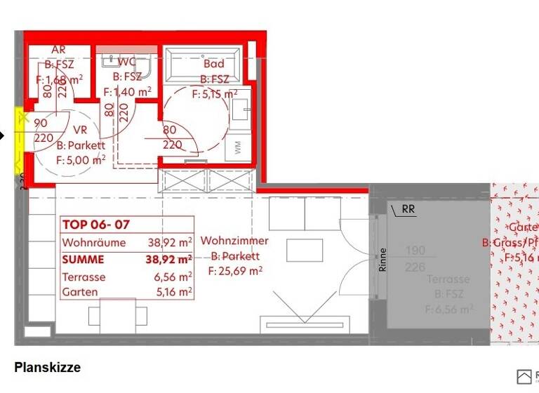 Studio zum Kauf 237.727 € 1 Zimmer 38,9 m² EG Leopoldsdorf 2333
