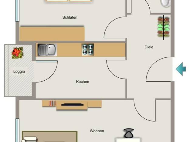 Wohnung zur Miete 745 € 2,5 Zimmer 60,2 m² 1. Geschoss frei ab 01.11.2026 Am Weidenbusch 24 Quettingen Leverkusen 51381