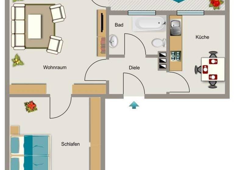 Wohnung zur Miete 476 € 2,5 Zimmer 47,5 m² 2. Geschoss frei ab 01.05.2026 Barbarastraße 8 Overbruch Duisburg 47178