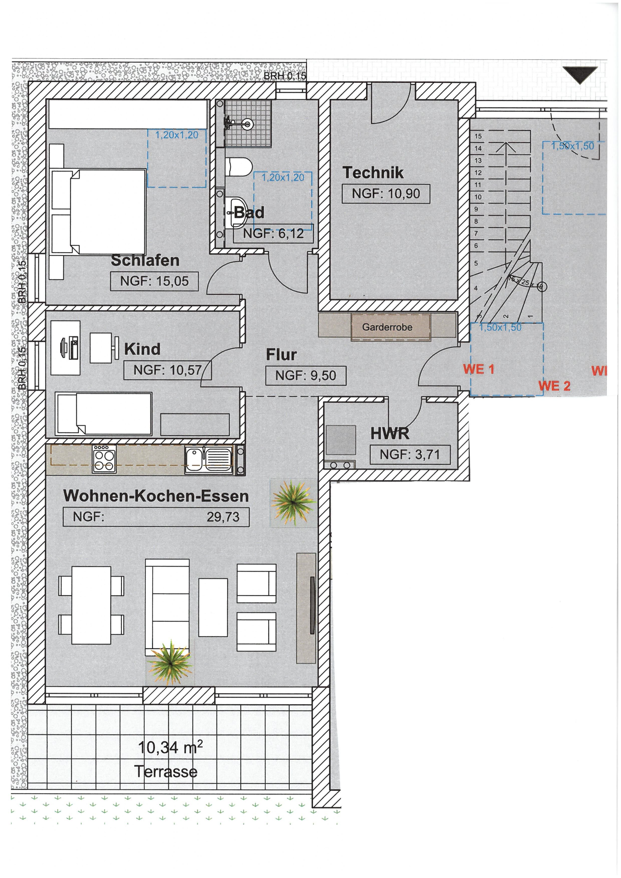 Wohnung zum Kauf provisionsfrei 224.000 € 3,5 Zimmer 79,9 m²<br/>Wohnfläche EG<br/>Geschoss Buweiler Wadern 66687