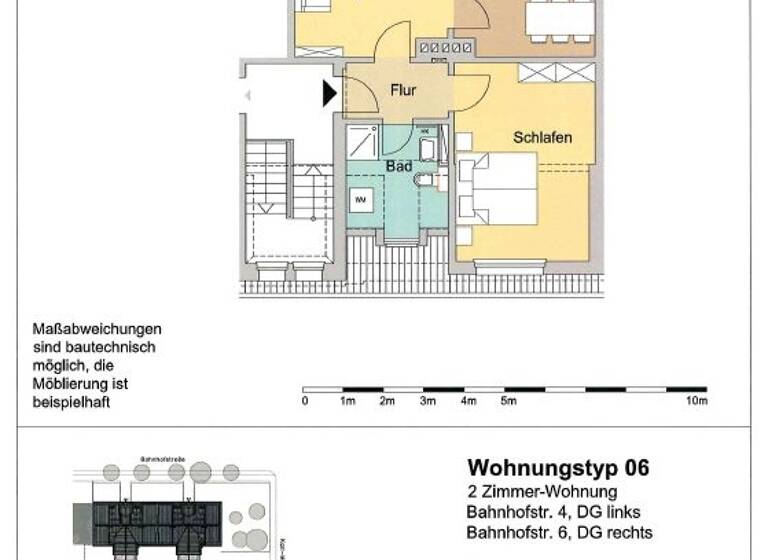 Wohnung zur Miete 366 € 2 Zimmer 61,1 m² EG frei ab sofort Bahnhof Straße 2 Radegast 06369