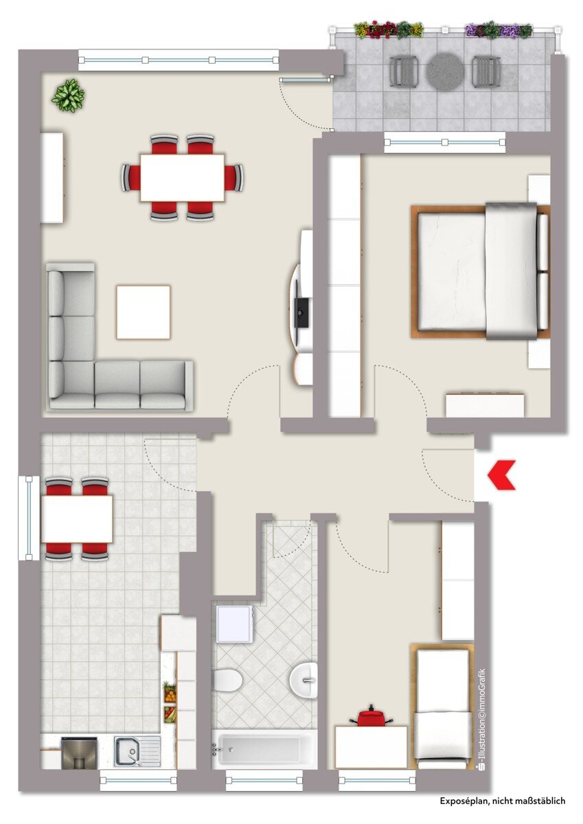 Wohnung zum Kauf 135.500 € 3 Zimmer 84 m²<br/>Wohnfläche 1.<br/>Geschoss Beckum Beckum 59269