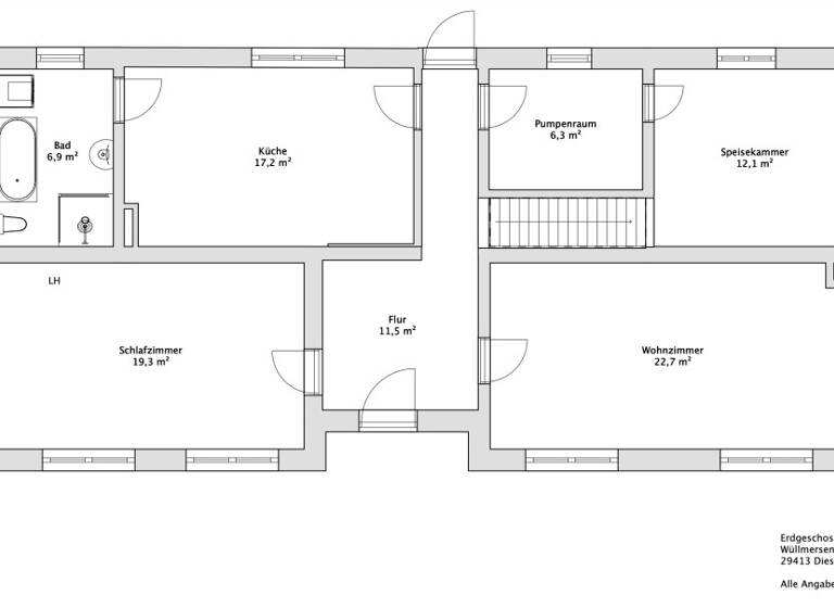 Einfamilienhaus zum Kauf 118.500 € 6 Zimmer 169 m² 2.420 m² Grundstück Wüllmersener Dorfstraße 1 Wüllmersen Diesdorf 29413