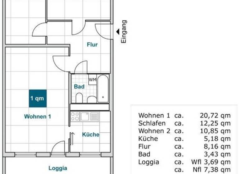 Wohnung zur Miete 531 € 3 Zimmer 64,3 m² 4. Geschoss frei ab 11.04.2026 Georg-Palitzsch-Str. 81 Prohlis-Süd Dresden 01239