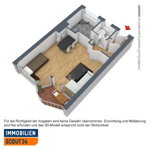 Wohnung zum Kauf provisionsfrei als Kapitalanlage geeignet 220.000 € 1 Zimmer 43 m²<br/>Wohnfläche Westend Berlin 14057