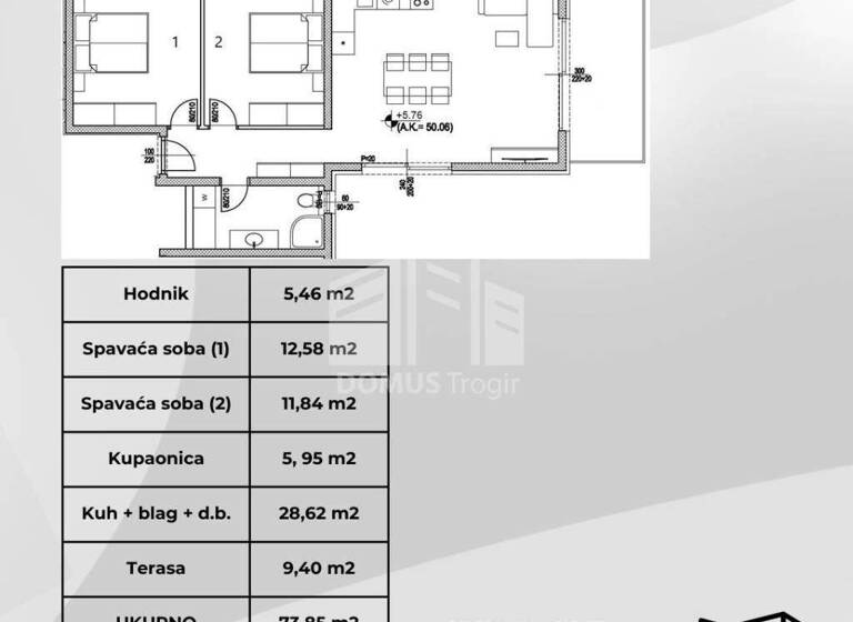 Wohnung zum Kauf 225.000 € 4 Zimmer 74 m² 1. Geschoss Okrug
