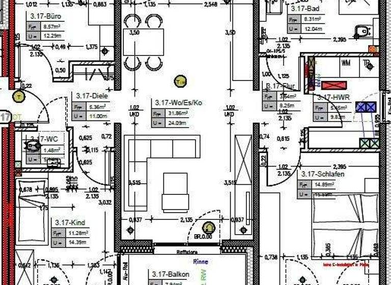 Wohnung zur Miete - Erstbezug 1.170 € 4 Zimmer 94,8 m² 3. Geschoss frei ab 01.08.2026 Geldern 47608