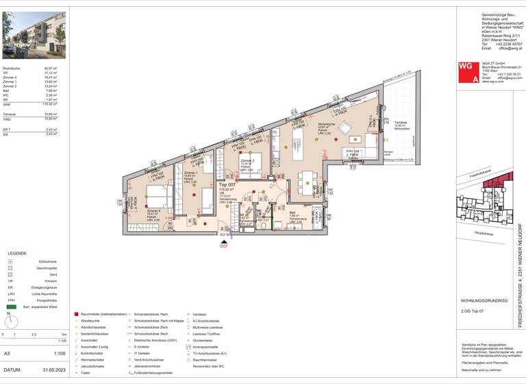Wohnung zur Miete - Erstbezug 2.357 € 4 Zimmer 115,5 m² 2. Geschoss frei ab sofort Wiener Neudorf 2351