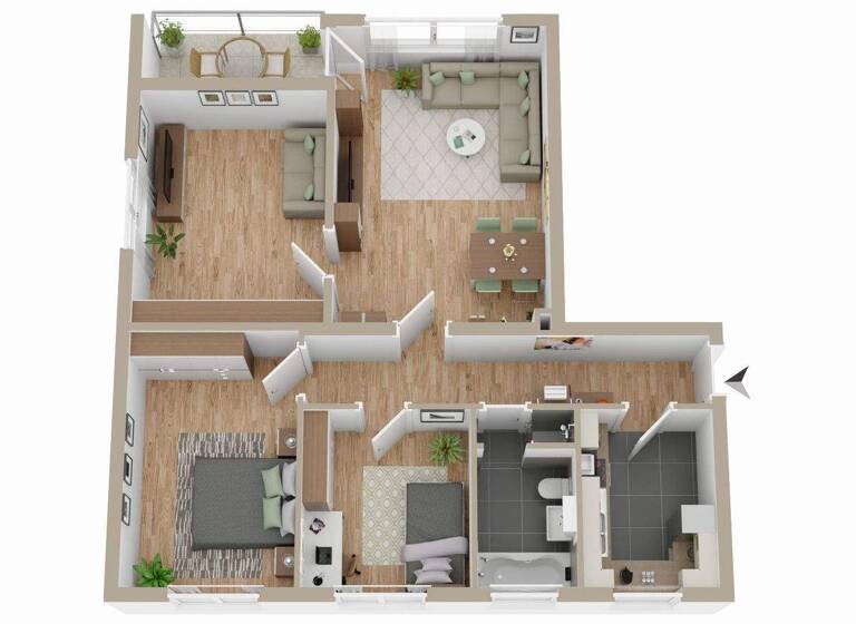 Wohnung zum Kauf 210.000 € 3,5 Zimmer 76,1 m² 1. Geschoss Flintbek 24220