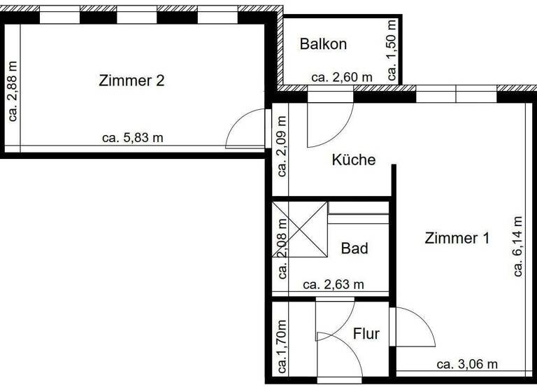 Wohnung zur Miete 364 € 2 Zimmer 53,5 m² 2. Geschoss Hopfengarten 5 Schmellwitz Cottbus 03044