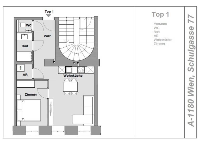 Wohnung zum Kauf 299.000 € 2 Zimmer 43,4 m² EG Wien 1180