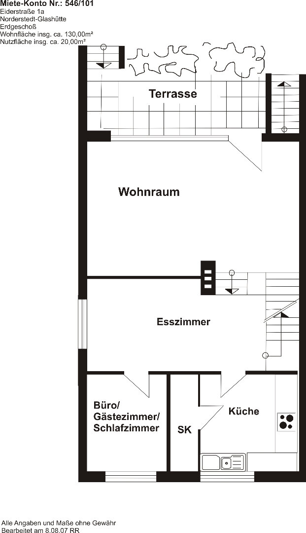 Reihenendhaus zur Miete 1.950 € 4,5 Zimmer 150 m²<br/>Wohnfläche 394 m²<br/>Grundstück 01.12.2024<br/>Verfügbarkeit Eiderstraße 1a Glashütte Norderstedt 22851