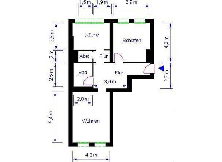 Wohnung zur Miete 497 € 2 Zimmer 70,9 m² 2. Geschoss Breiter Weg 21 Altstadt Magdeburg 39104