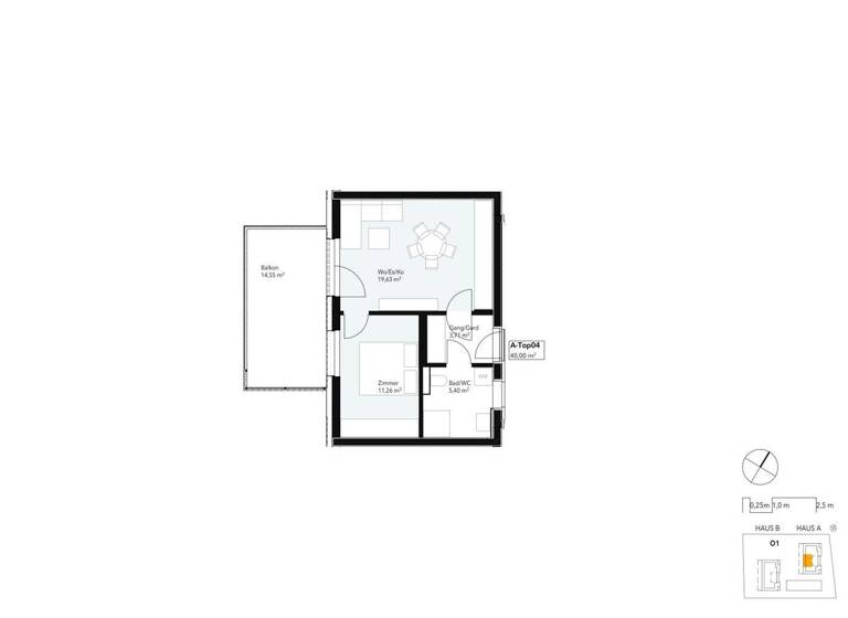 Wohnung zum Kauf - Erstbezug provisionsfrei 254.339 € 2 Zimmer 40 m² 1. Geschoss Walter-Goldschmidt-Gasse 10 Sankt Peter Graz 8042