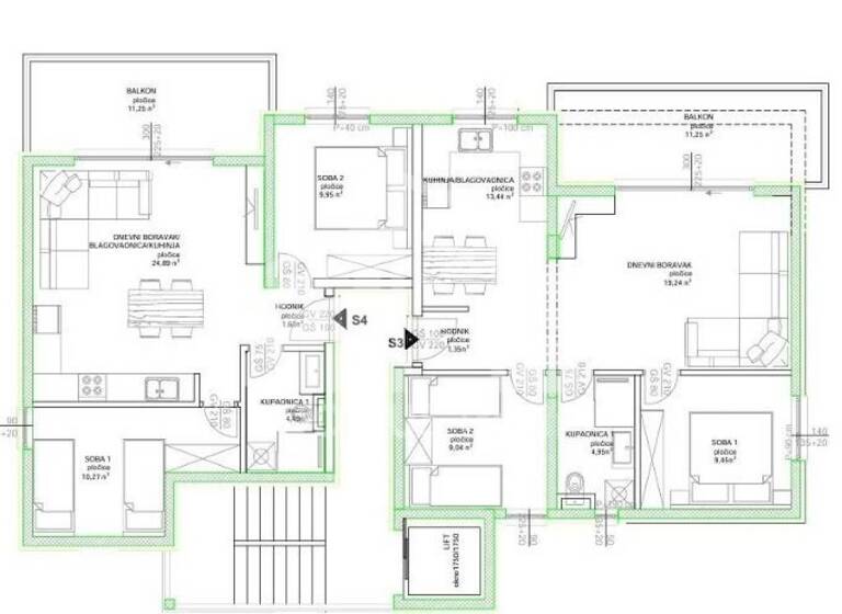 Wohnung zum Kauf 315.000 € 4 Zimmer 62 m² 1. Geschoss Okrug