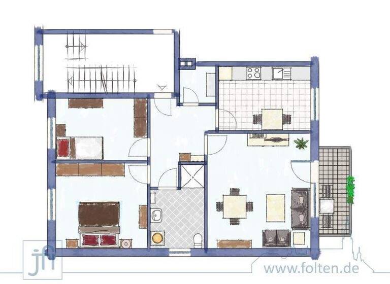Wohnung zur Miete 595 € 3 Zimmer 76,3 m² frei ab sofort Leer Leer (Ostfriesland) 26789