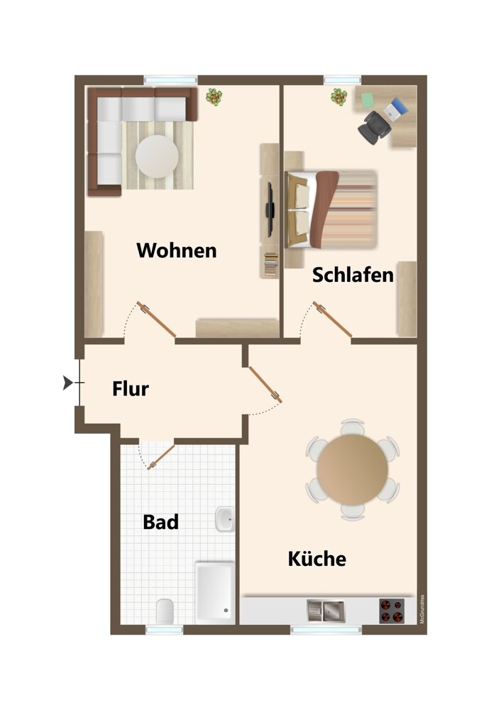 Wohnung zur Miete 293 € 2 Zimmer 45 m²<br/>Wohnfläche 1.<br/>Geschoss Ossietzkystraße 58 Meißen Meißen 01662