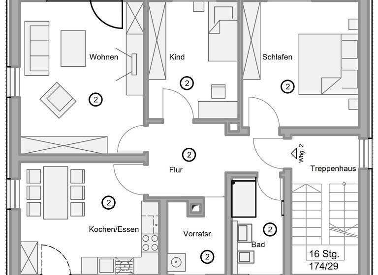 Wohnung zum Kauf provisionsfrei 385.378 € 3 Zimmer 92,2 m²<br/>Wohnfläche 1.<br/>Geschoss Jägerstraße 22 Fichtenbühl Weiden in der Oberpfalz 92637