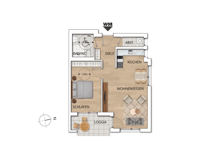 Wohnung zum Kauf provisionsfrei 290.766 € 2 Zimmer 62,5 m²<br/>Wohnfläche EG<br/>Geschoss Duttlacher Weg 3 Kirrlach Waghäusel 68753