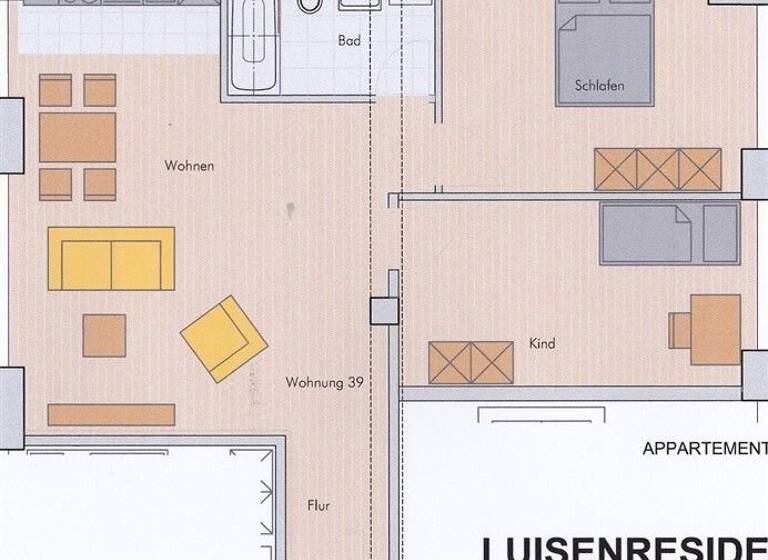 Wohnung zur Miete Wohnen auf Zeit 2.350 € 3 Zimmer 67,6 m²<br/>Wohnfläche ab sofort<br/>Verfügbarkeit Luisenstrasse Wiesbaden Wiesbaden 65185
