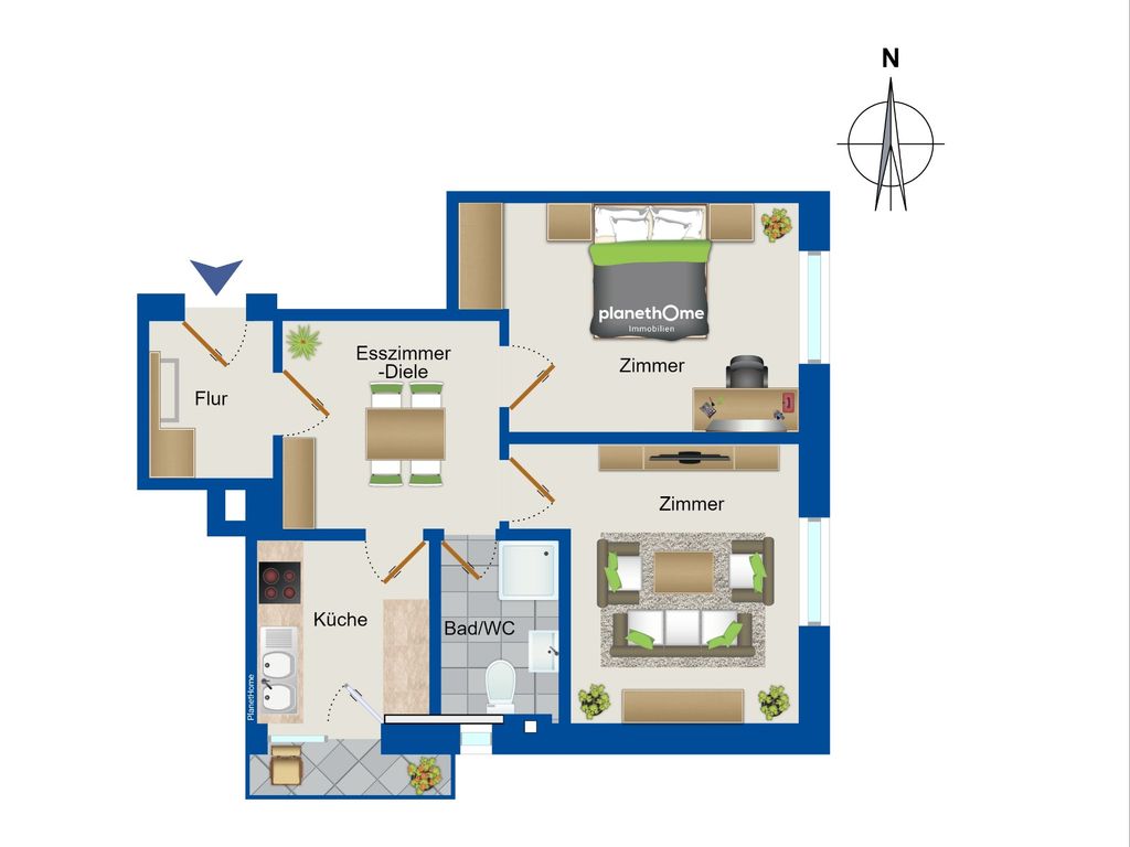 Wohnung zum Kauf 249.000 € 2 Zimmer 50 m²<br/>Wohnfläche 2.<br/>Geschoss 31.01.2025<br/>Verfügbarkeit Nordbahnhof Stuttgart 70191