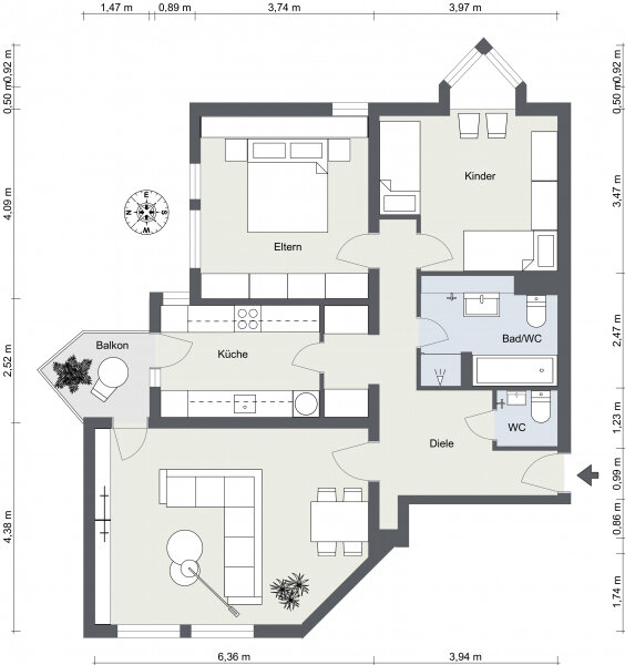 Wohnung zum Kauf 159.900 € 3 Zimmer 89,7 m²<br/>Wohnfläche 3.<br/>Geschoss Annweiler Annweiler 76855