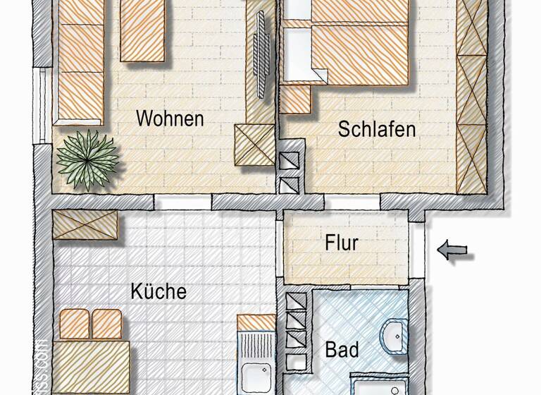 Wohnung zur Miete 445 € 2 Zimmer 52 m² Malstatt Saarbrücken - Rastpfuhl 66113