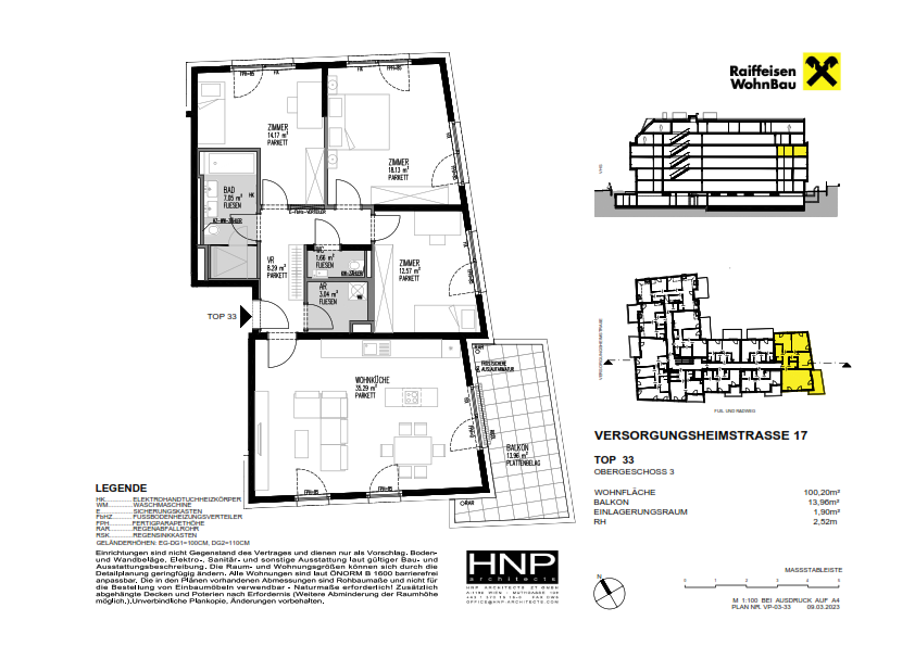 Wohnung zum Kauf provisionsfrei 732.700 € 4 Zimmer 100,2 m²<br/>Wohnfläche 3.<br/>Geschoss Wien 1130