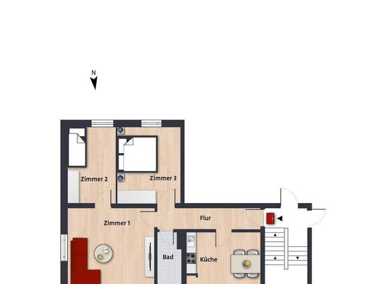 Wohnung zur Miete 526 € 3 Zimmer 72,8 m² 1. Geschoss frei ab sofort Fontanehof 6 Innenstadt Wolfsburg 38440