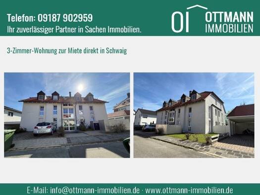 Wohnung zur Miete 799 € 3 Zimmer 70,5 m² 1. Geschoss frei ab sofort Schwaig Schwaig bei Nürnberg 90571