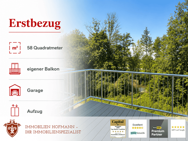 Wohnung zur Miete - Erstbezug 704 € 2 Zimmer 58,6 m² 1. Geschoss frei ab 01.10.2026 Mammingerschwaigen Mamming 94437