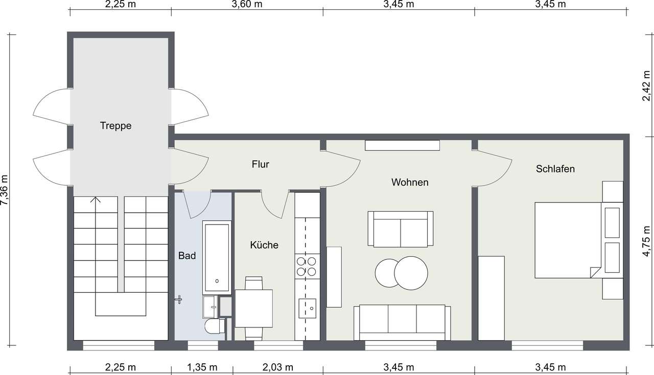 Wohnung zur Miete 364 € 2 Zimmer 48,5 m²<br/>Wohnfläche 4.<br/>Geschoss B.-Brecht-Str. 6 Lübbenau Lübbenau/Spreewald 03222