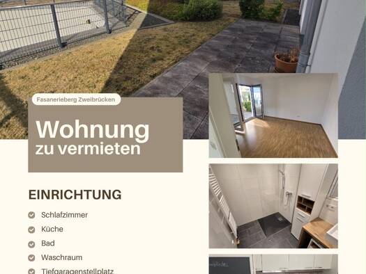 Terrassenwohnung zur Miete 1.100 € 2 Zimmer 67 m² Geschoss EG/4 frei ab 01.11.2026 Zweibrücken Zweibrücken 66482