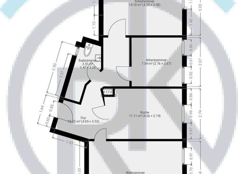 Wohnung zur Miete 597 € 3 Zimmer 67 m² 3. Geschoss frei ab sofort Wielandstraße 26 Paulusviertel Halle 06114