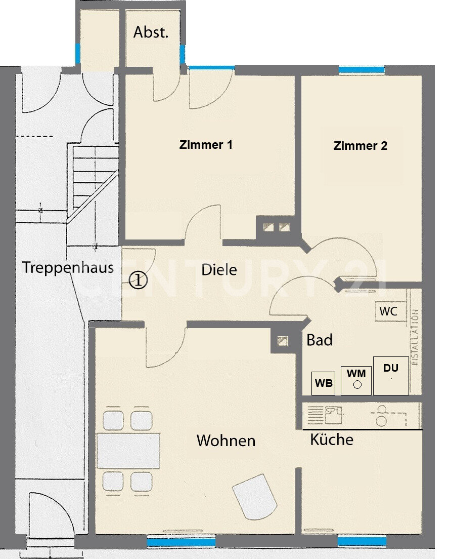 Wohnung zum Kauf 189.000 € 3 Zimmer 52,1 m²<br/>Wohnfläche 1.<br/>Geschoss Wenigenjena - Ort Jena 07749