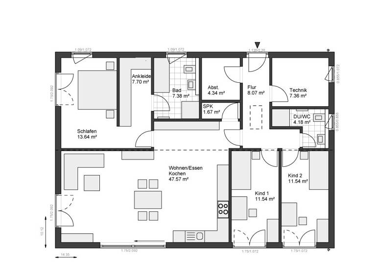 Bungalow zum Kauf provisionsfrei 319.911 € 4 Zimmer 124 m² 705 m² Grundstück Günthers Tann (Rhön) 36142