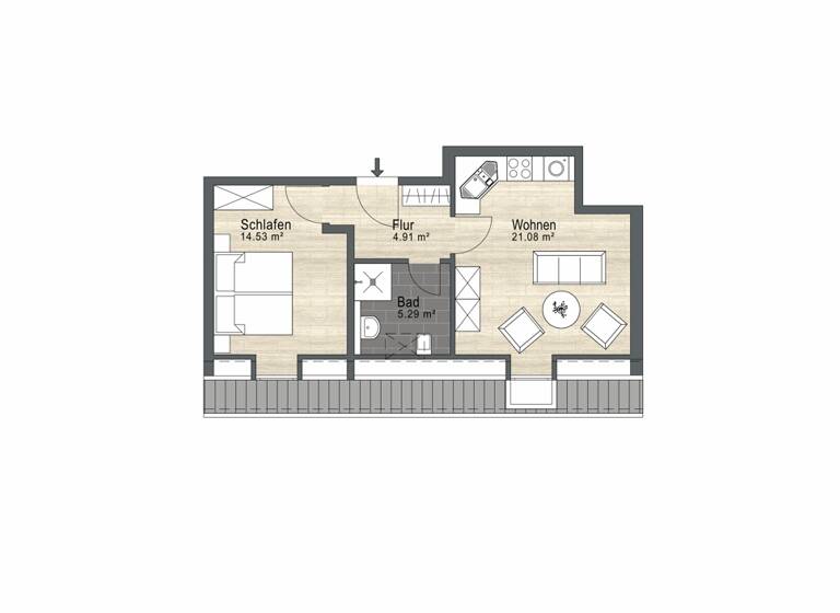 Wohnung zum Kauf 249.000 € 2 Zimmer 45,8 m²<br/>Wohnfläche 2.<br/>Geschoss Würzburger Str. 12 Estenfeld Estenfeld 97230