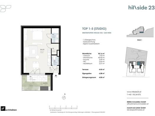 Studio zum Kauf - Erstbezug 274.500 € 1 Zimmer 50,2 m² 1. Geschoss Wien 1230