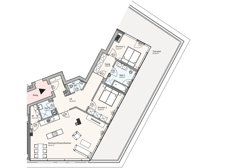 Penthouse zum Kauf 1.369.000 € 3 Zimmer 106 m² 6. Geschoss Innere Stadt Villach(Stadt) 9500