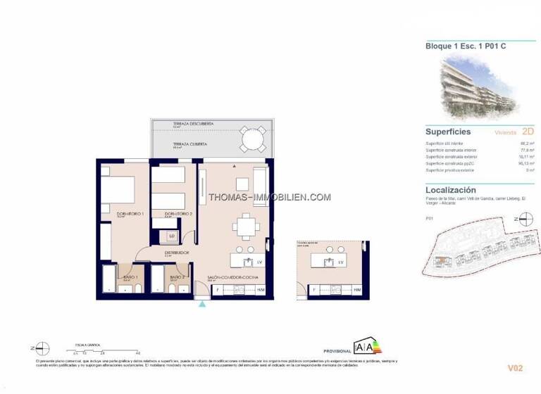 Wohnung zum Kauf 338.000 € 4 Zimmer 68 m² El Vergel 03770