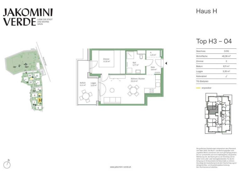 Wohnung zum Kauf - Erstbezug 237.000 € 2 Zimmer 45,4 m² 3. Geschoss Kasernstraße Jakomini Graz 8010