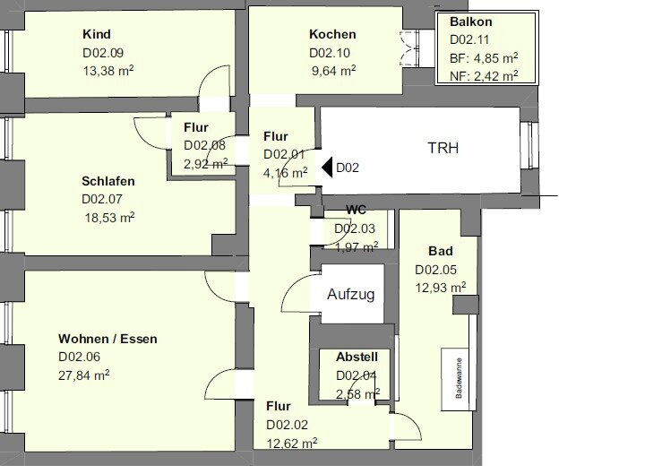 Wohnung zur Miete 1.795 € 3 Zimmer 109 m²<br/>Wohnfläche 1.<br/>Geschoss Moningerstraße 11a Weststadt - Südlicher Teil Karlsruhe 76135