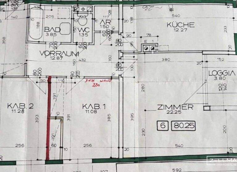 Wohnung zur Miete 752 € 3 Zimmer 80,3 m² 1. Geschoss Wiener Neustadt 2700