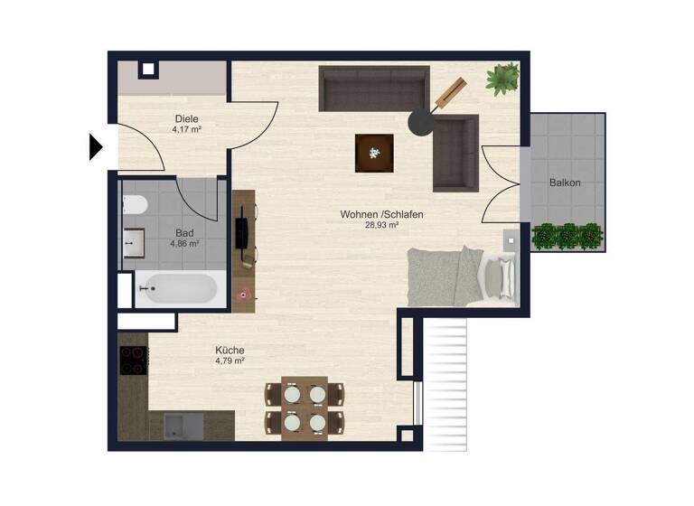 Studio zum Kauf 1 Zimmer 44,7 m² 2. Geschoss Neustadt Neustadt an der Donau 93333