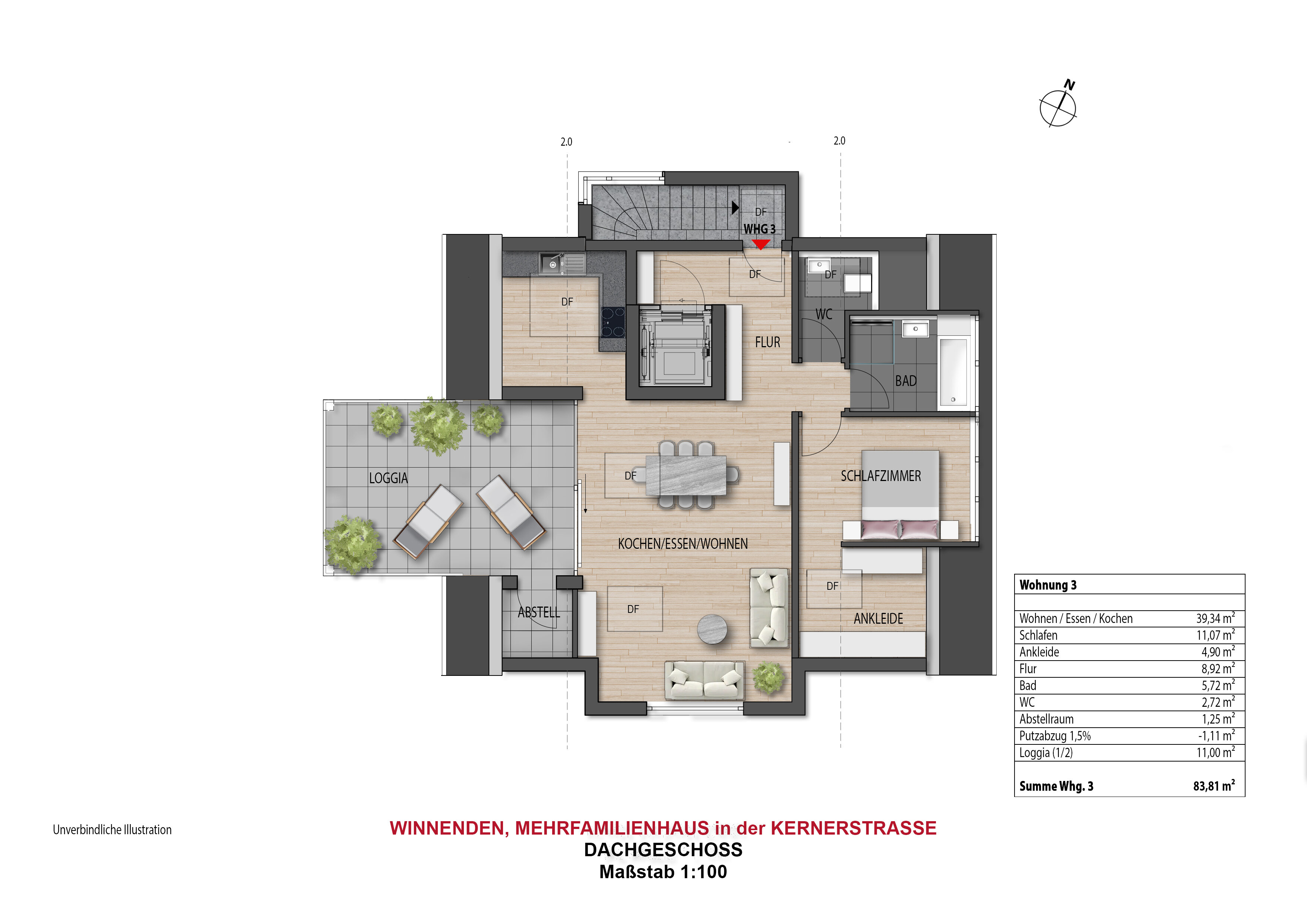 Wohnung zum Kauf 567.000 € 2,5 Zimmer 83,8 m²<br/>Wohnfläche Kernstadt 3 Winnenden 71364