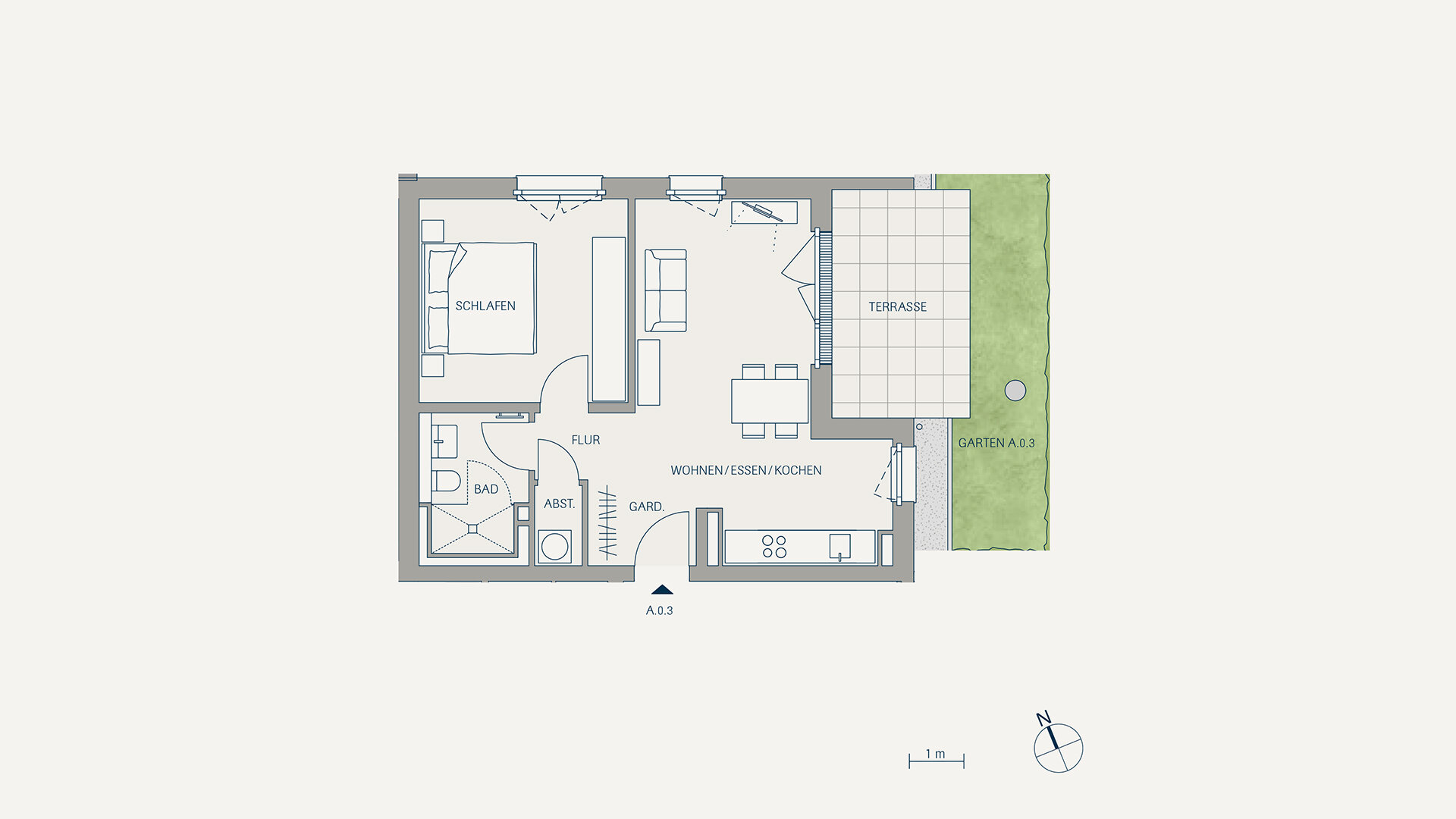 Wohnung zum Kauf 399.100 € 2 Zimmer 53,7 m²<br/>Wohnfläche EG<br/>Geschoss Bundesstraße 27b Zarten Zarten 79199