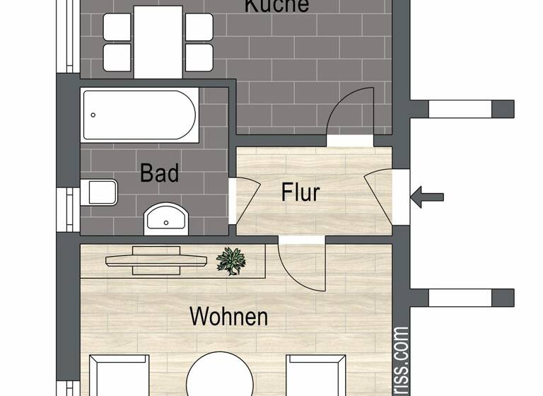 Studio zur Miete 519 € 1 Zimmer 33 m² EG Bielastraße 8 Böhlitz-Ehrenberg Leipzig 04178