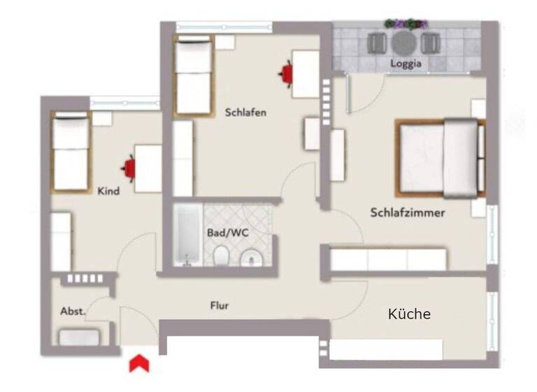 Wohnung zur Miete 3,5 Zimmer 74 m² 3. Geschoss Horstmarerstraße 13 Lanstrop Dortmund 44329