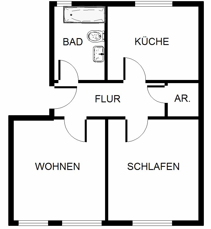 Wohnung zur Miete 409 € 2 Zimmer 51,6 m²<br/>Wohnfläche 2.<br/>Geschoss Mont-Cenis-Straße 207 Sodingen - Kern Herne 44627