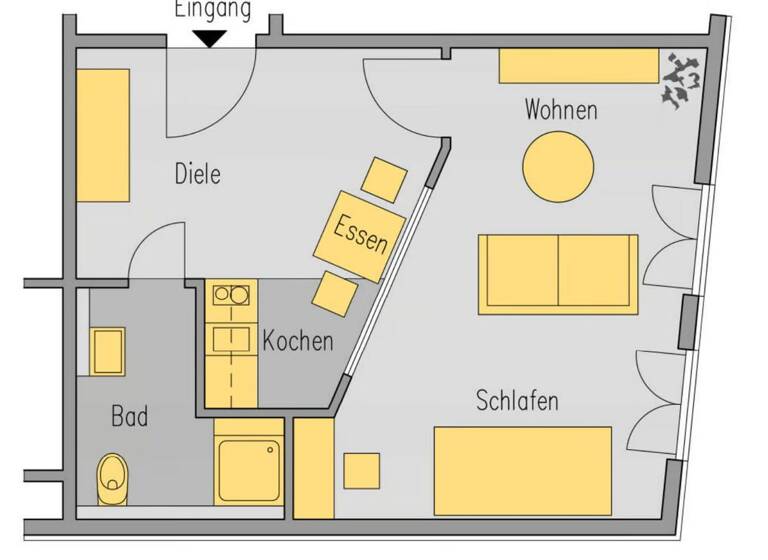 Wohnung zur Miete 1.500 € 2 Zimmer 35 m² Berg am Laim München 81825